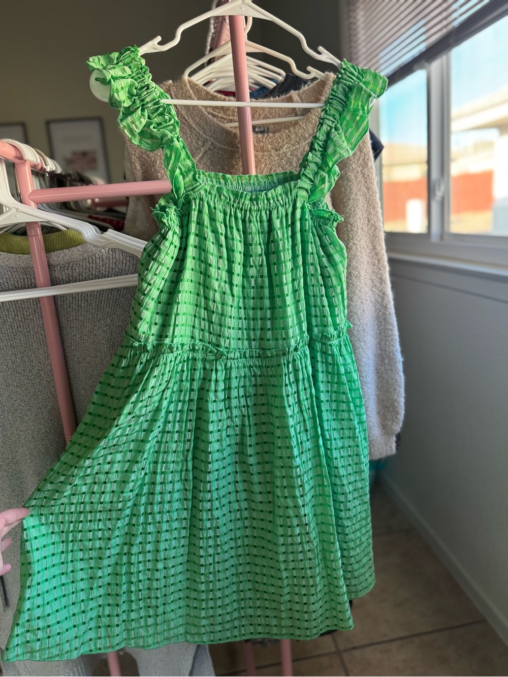 Green Ruffled Summer Dress